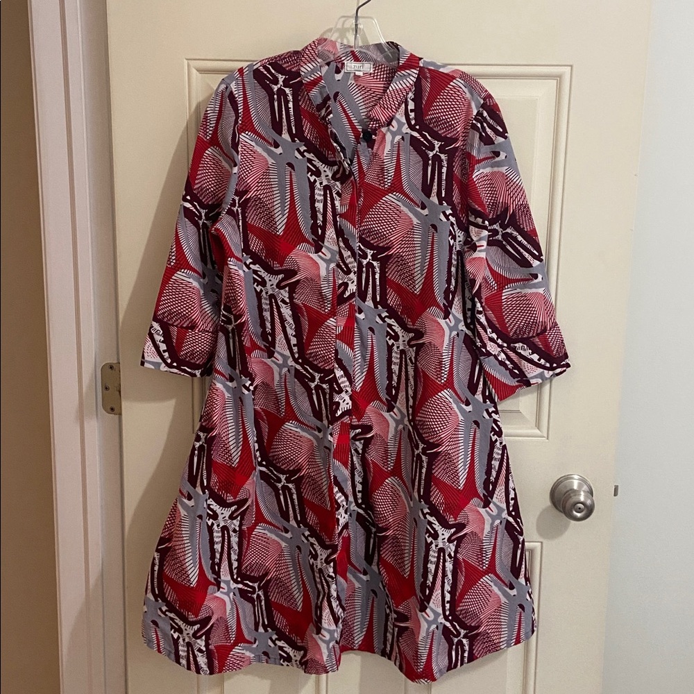 Zuri Kenya Sunbird Dress with Pockets, Size Medium